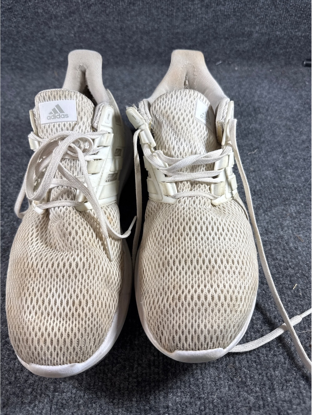Adidas Mens Size 11 Beige Mesh Running Shoes Sneakers FX3637